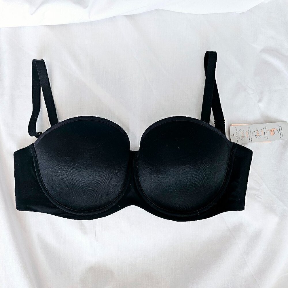 NWT ThirdLove 24/7 Strapless Multi-Way Bra Black Size 32F
